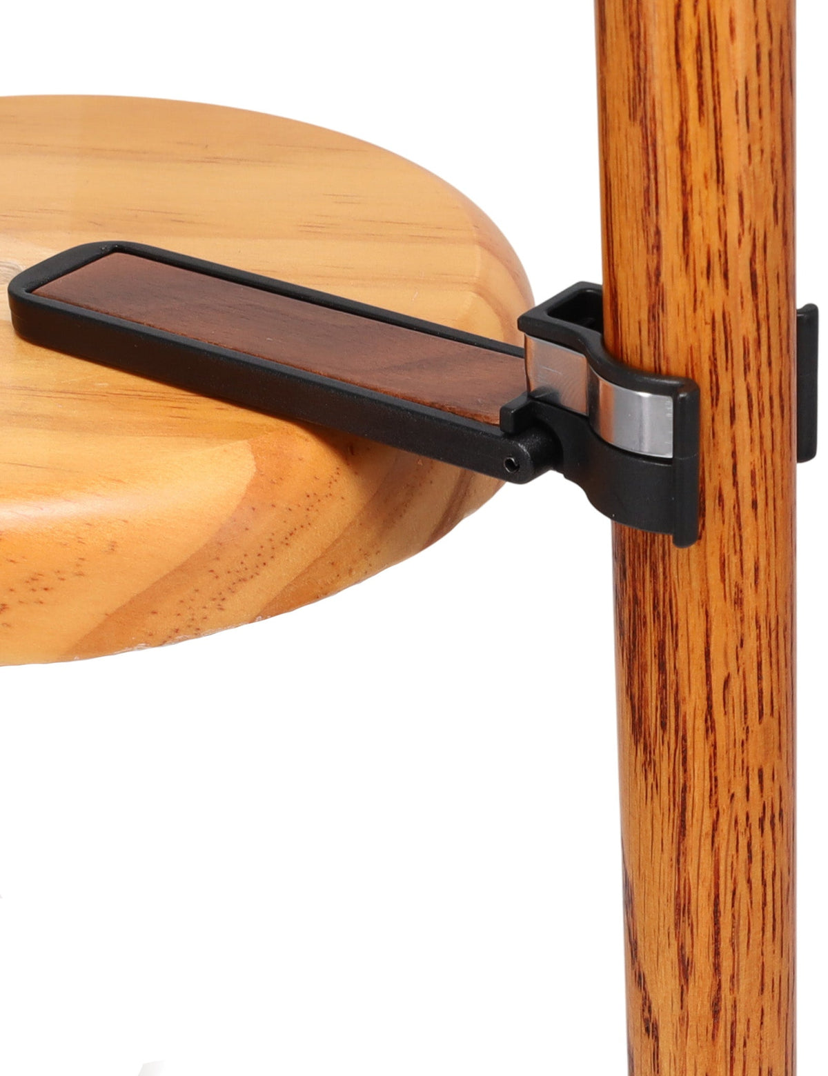 Auto Flip-Up Walnut Wood Cane Holder: Easy Store-Away Design Clip Table Holder - Tophatter Daily Deals