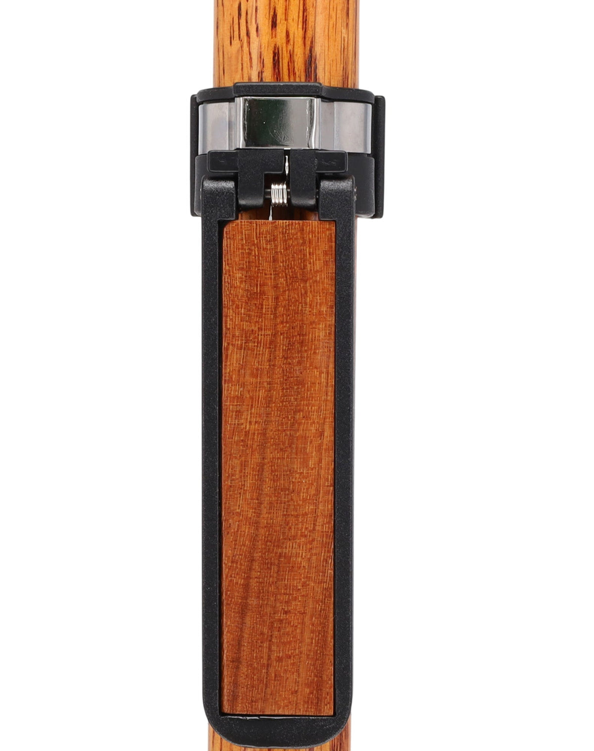 Auto Flip-Up Afromosia Wood Cane Holder: Easy Store-Away Design Clip Table Holder - Tophatter Daily Deals