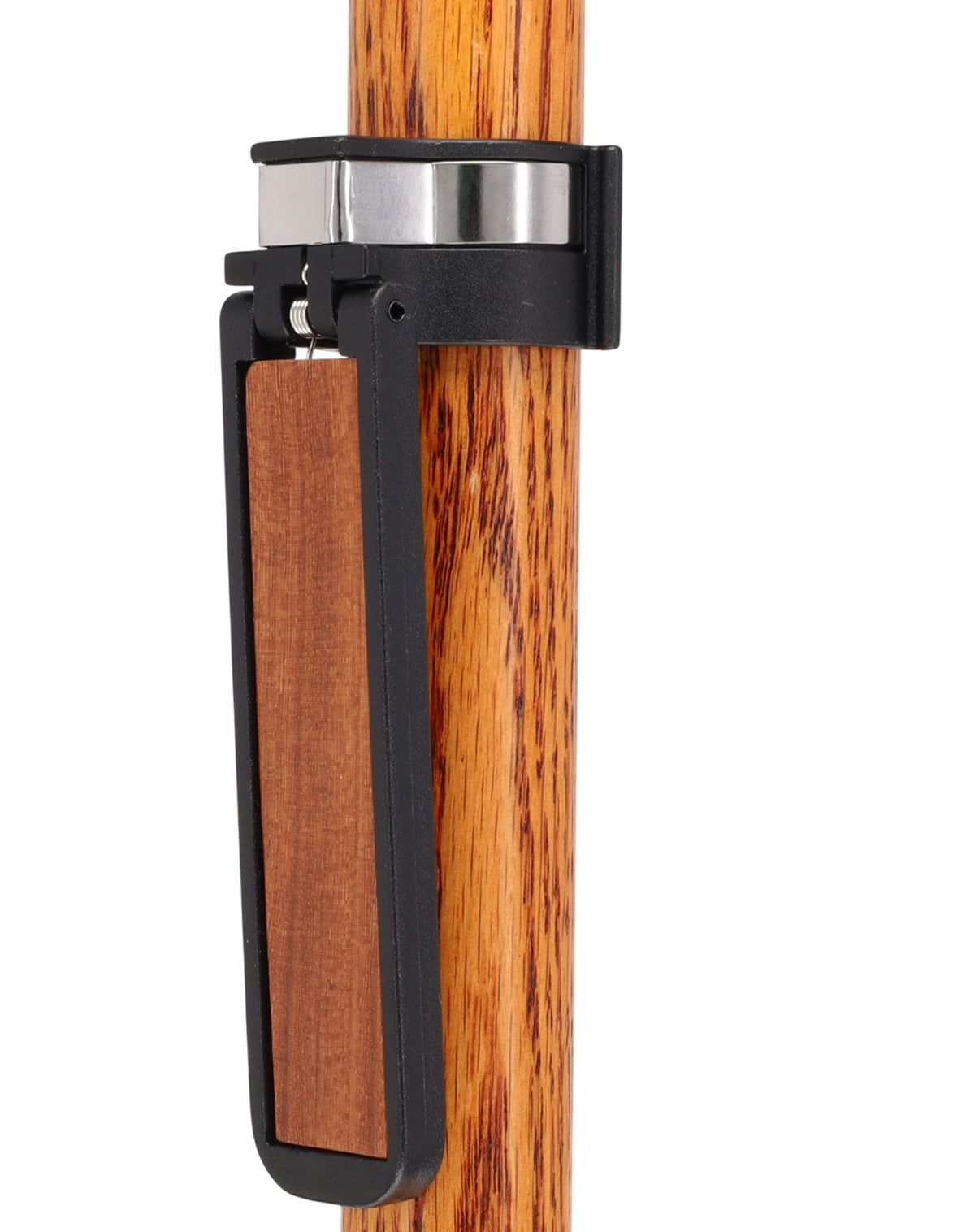 Auto Flip-Up Afromosia Wood Cane Holder: Easy Store-Away Design Clip Table Holder - Tophatter Daily Deals