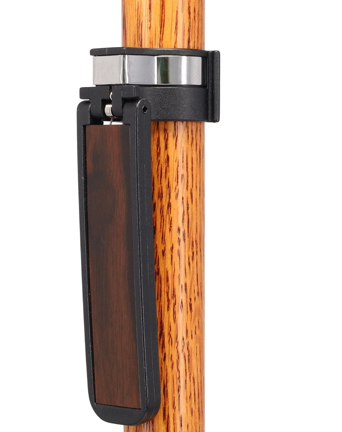 Auto Flip-Up Ebony Wood Cane Holder: Easy Store-Away Design Clip Table Holder - Tophatter Daily Deals