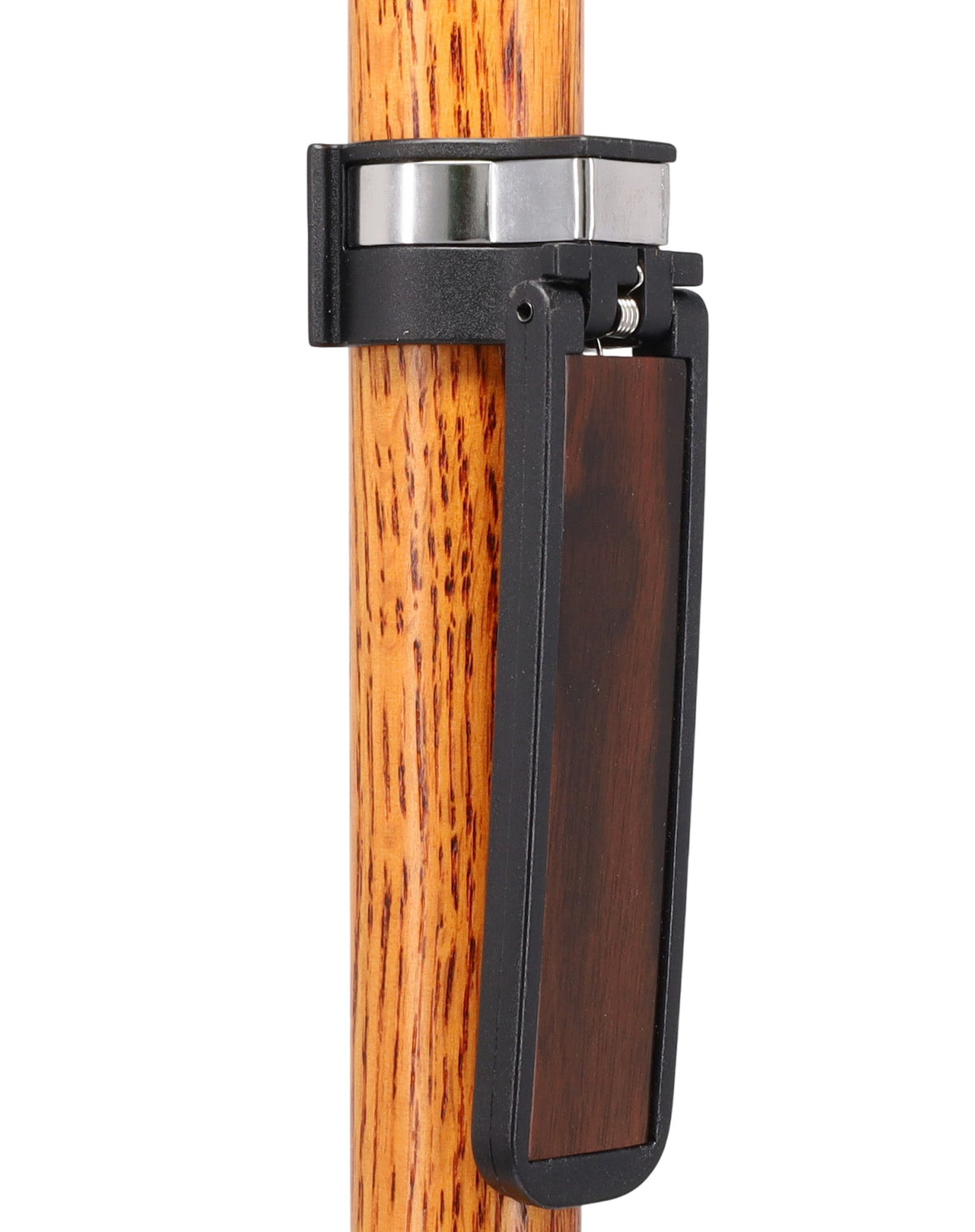 Auto Flip-Up Ebony Wood Cane Holder: Easy Store-Away Design Clip Table Holder - Tophatter Daily Deals