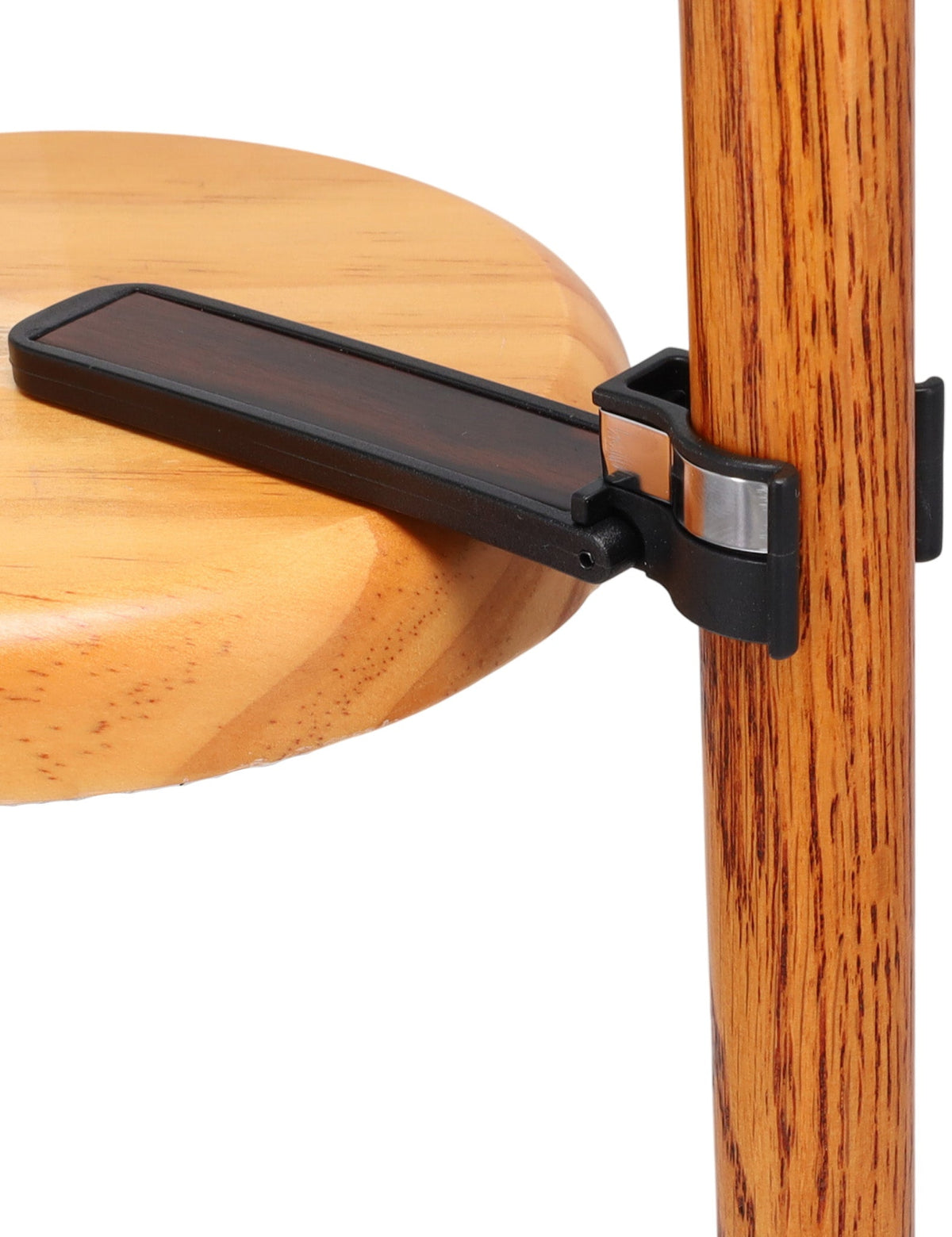 Auto Flip-Up Ebony Wood Cane Holder: Easy Store-Away Design Clip Table Holder - Tophatter Daily Deals