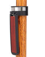 Auto Flip-Up Padauk Wood Cane Holder: Easy Store-Away Design Clip Table Holder - Tophatter Daily Deals