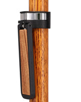 Auto Flip-Up Zebrano Wood Cane Holder: Easy Store-Away Design Clip Table Holder - Tophatter Daily Deals