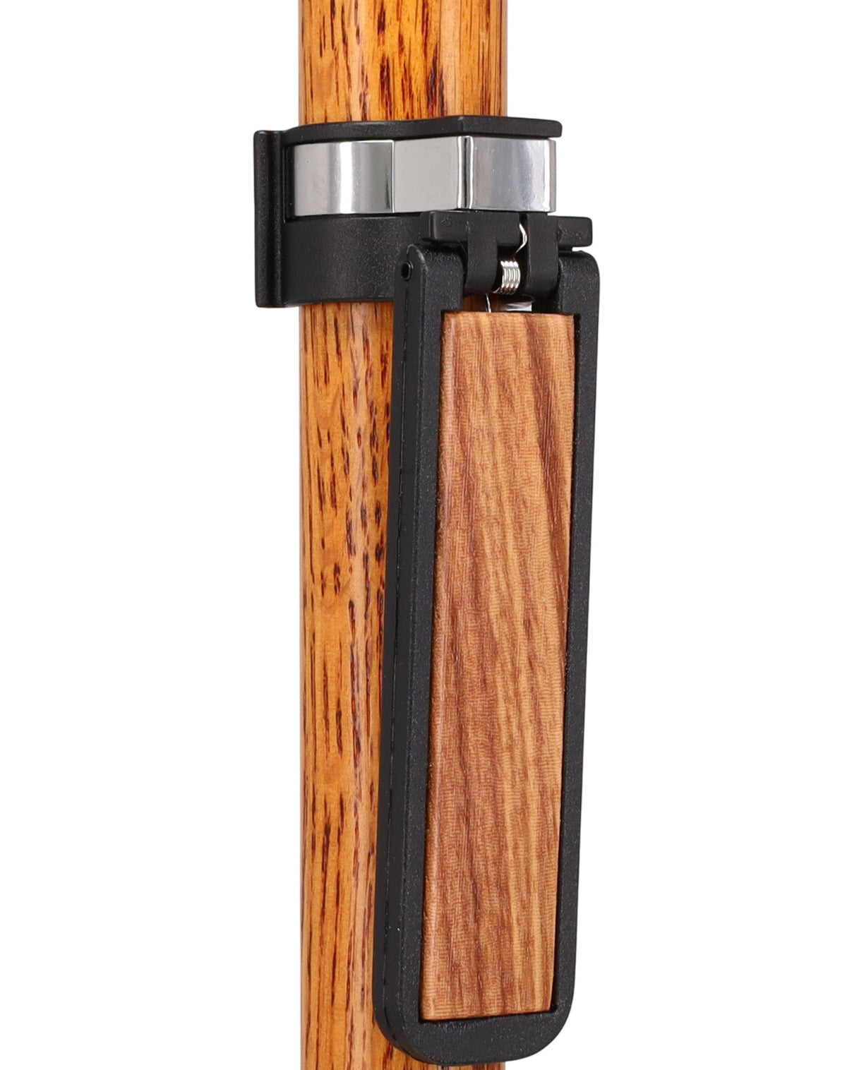 Auto Flip-Up Zebrano Wood Cane Holder: Easy Store-Away Design Clip Table Holder - Tophatter Daily Deals