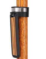 Auto Flip-Up Olive Wood Cane Holder: Easy Store-Away Design Clip Table Holder - Tophatter Daily Deals