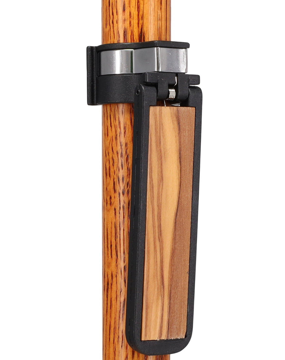 Auto Flip-Up Olive Wood Cane Holder: Easy Store-Away Design Clip Table Holder - Tophatter Daily Deals