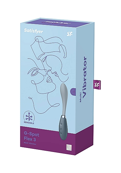 Satisfyer G-Spot Flex 3 Multi Vibrator in Grey with Flexible Shaft and 12 Vibration Modes > Sex Toys For Ladies > G-Spot Vibrators - Tophatter Daily Deals