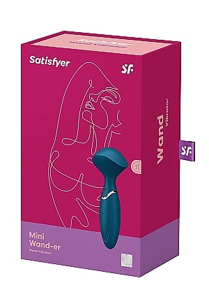 Satisfyer Mini Wand-Er Silicone Travel Massager Blue 16cm Waterproof Rechargeable > Sex Toys > Mini Massagers - Tophatter Daily Deals