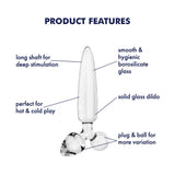 Satisfyer Triple Crystal 1 Transparent – Glass Dildo 21 cm with Two Additional Smaller Plugs > Glass > Dildos - Tophatter Daily Deals