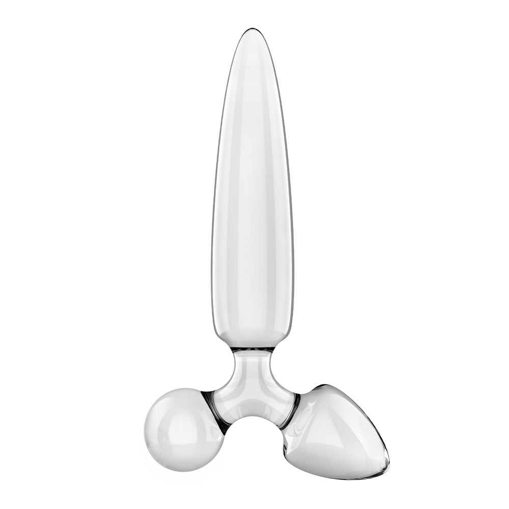 Satisfyer Triple Crystal 1 Transparent – Glass Dildo 21 cm with Two Additional Smaller Plugs > Glass > Dildos - Tophatter Daily Deals