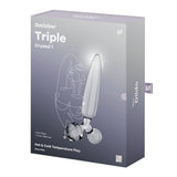Satisfyer Triple Crystal 1 Transparent – Glass Dildo 21 cm with Two Additional Smaller Plugs > Glass > Dildos - Tophatter Daily Deals