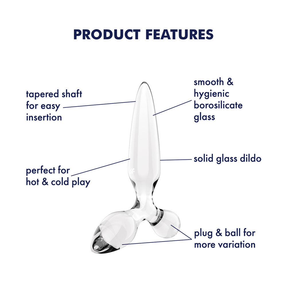 Satisfyer Triple Crystal 2 Transparent – Glass Dildo > Glass > Dildos - Tophatter Daily Deals