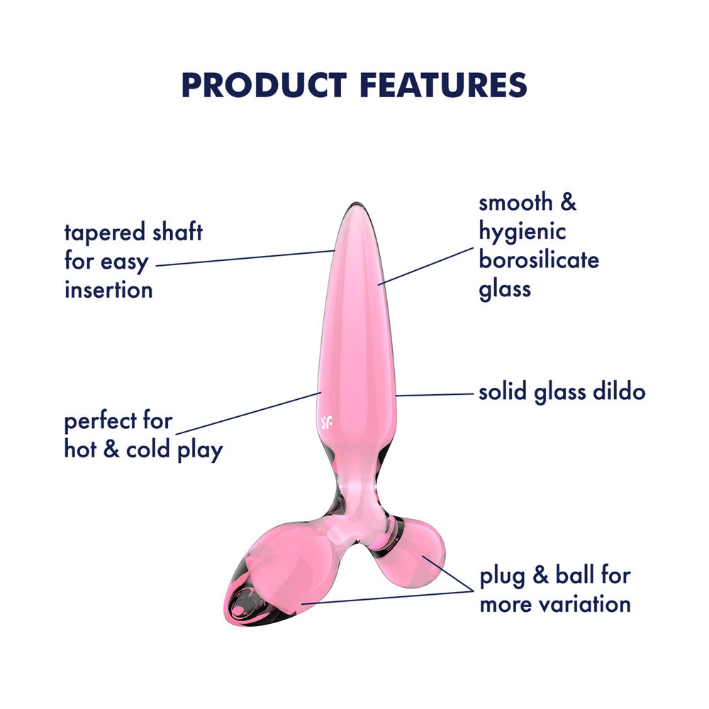 Satisfyer Triple Crystal 2 Pink – Glass Dildo > Glass > Dildos - Tophatter Daily Deals
