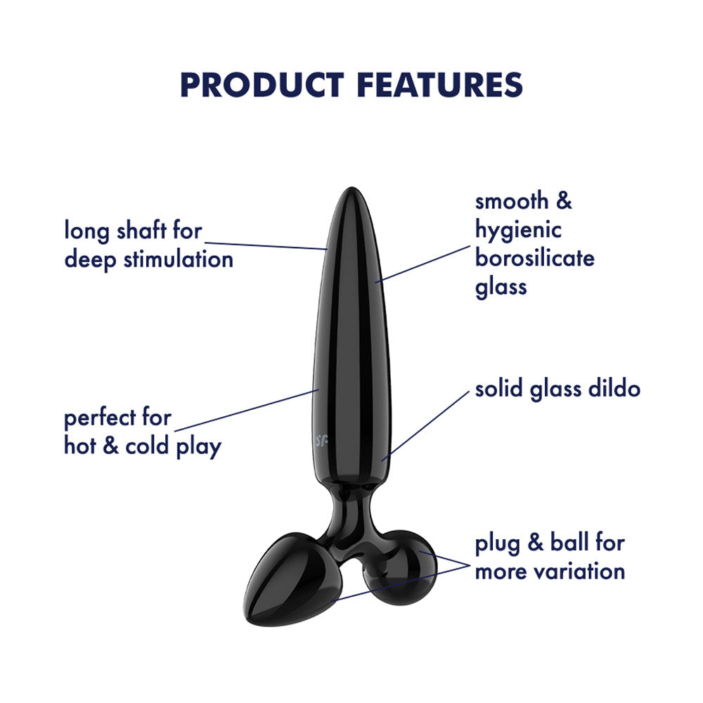 Satisfyer Triple Crystal 1 Black – Glass Dildo 21 cm with Two Smaller Plugs > Glass > Dildos - Tophatter Daily Deals