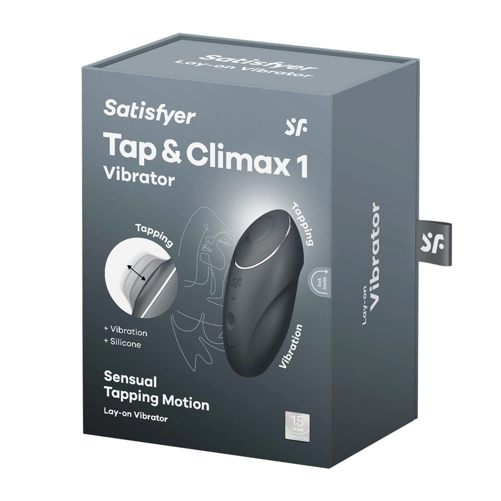 Satisfyer Tap & Climax 1 - Grey Lay-On Vibrator 8.6 Inch > Vibrators > Vibrating Pads - Tophatter Daily Deals