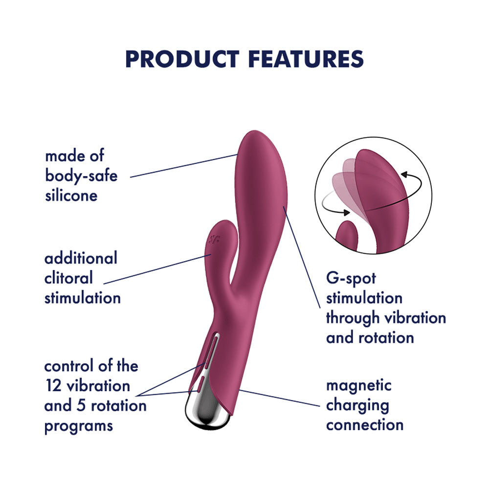 Satisfyer Spinning Rabbit 1 – USB Rechargeable 20 cm Rotating Rabbit Vibrator > Vibrators > Ladies > Rabbit - Tophatter Daily Deals