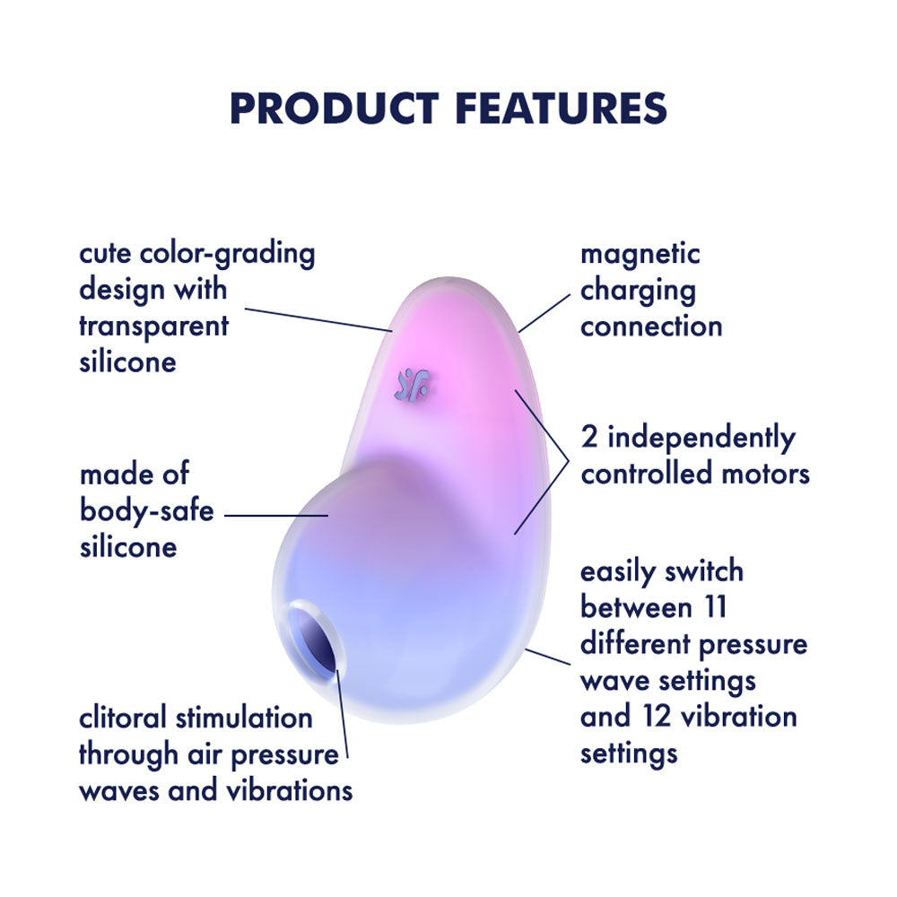 Satisfyer Pixie Dust Violet/Pink Double Air Pulse Vibrator > Sex Toys For Ladies > Air Pulsation - Tophatter Daily Deals