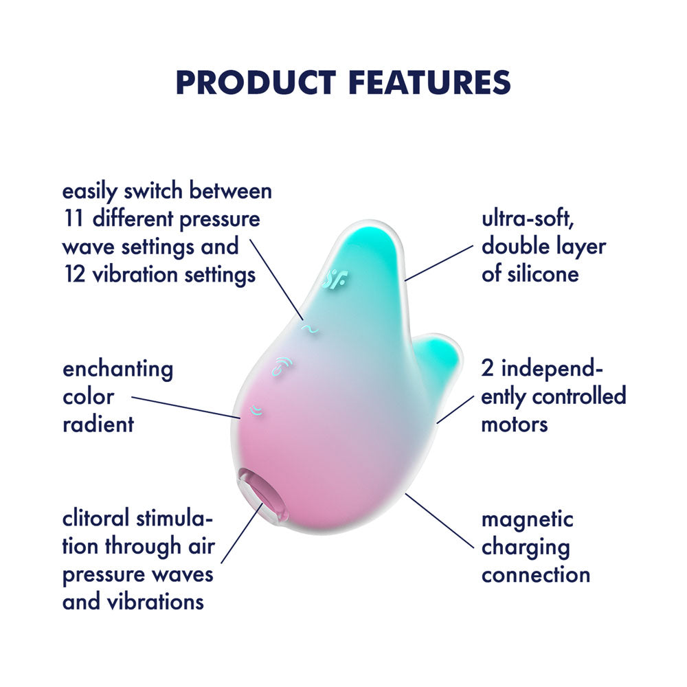 Satisfyer Mermaid Vibes Air Pulse Stimulator Mint/Pink > Sex Toys For Ladies > Air Pulsation - Tophatter Daily Deals