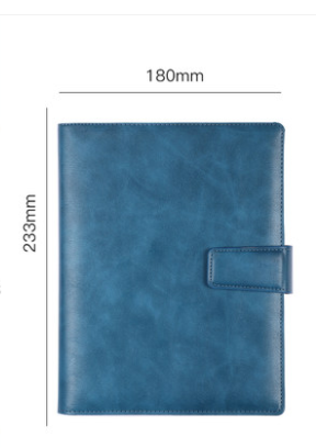 A5 leather buckle 6-hole clip notebook Blue 0 - Tophatter Daily Deals