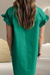 Collared Neck Flounce Sleeve Dress Casual Dresses - Tophatter Daily Deals