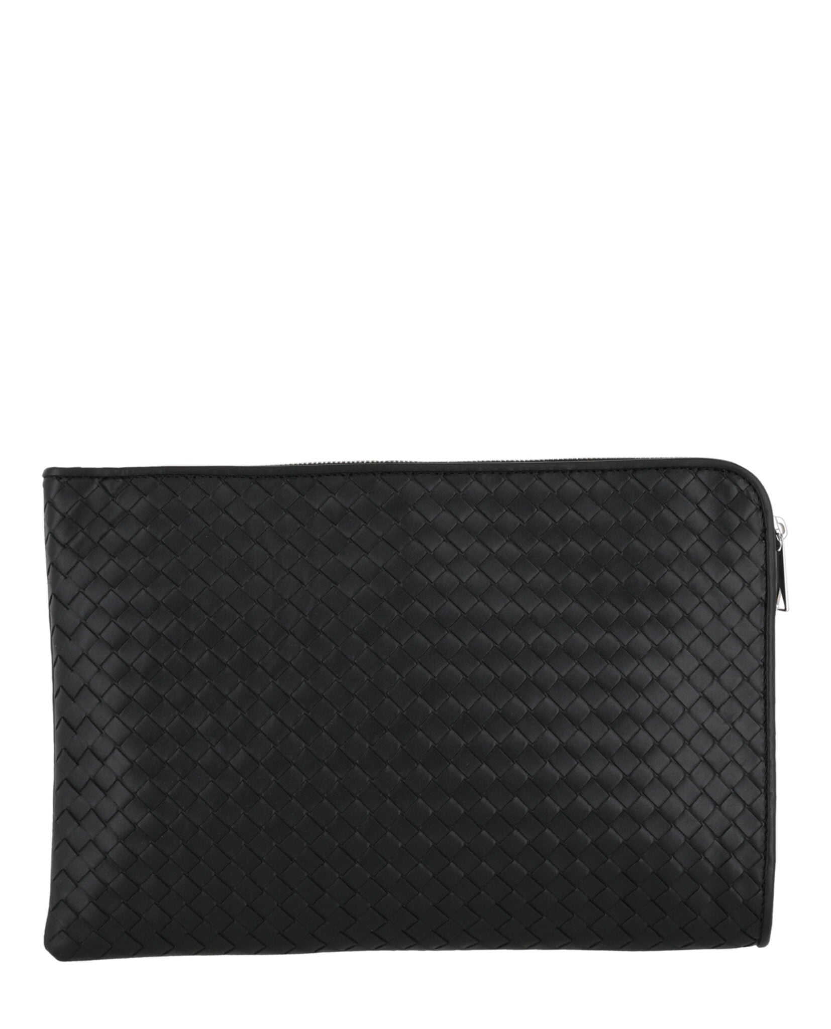 Bottega Veneta Intrecciato Document Pouch Black Silver-406021-V4651-8803-00049-NS Bags - Tophatter Daily Deals