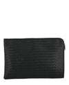 Bottega Veneta Intrecciato Document Pouch Black Silver-406021-V4651-8803-00049-NS Bags - Tophatter Daily Deals