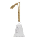 White Metal Christmas Bell Rustic Tree Decorations | Embossed Xmas Hanging Bell | Festive Jingle Bell Hanging Decorations Tree Decoration - Tophatter Daily Deals