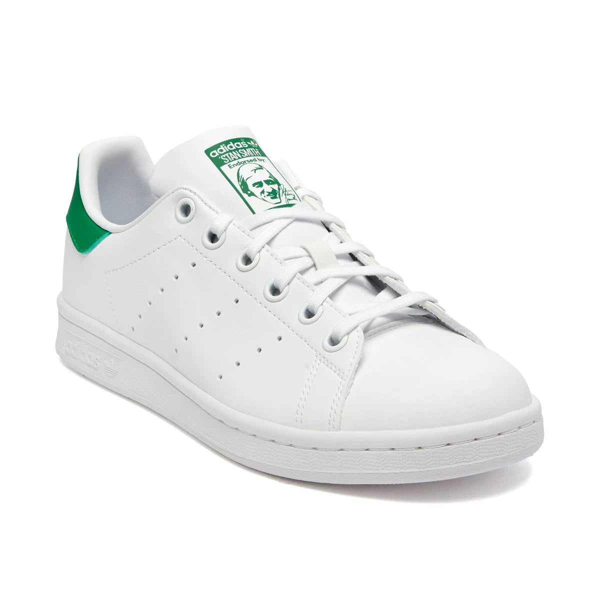 adidas Youth Stan Smith J Shoes Cloud White Cloud White Green Footwear - Tophatter Daily Deals
