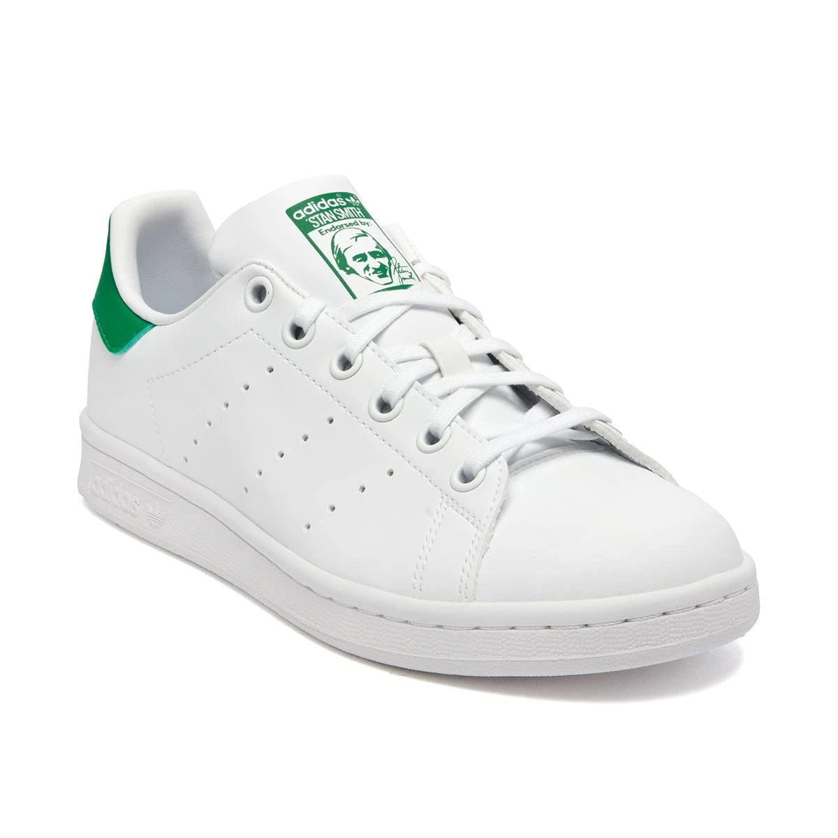 adidas Youth Stan Smith J Shoes Cloud White Cloud White Green Footwear - Tophatter Daily Deals
