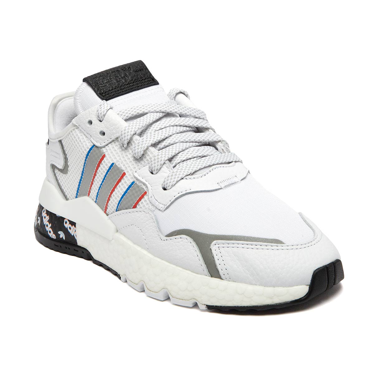 adidas Men's Originals Nite Jogger Shoes FTW White Silver Metallic Bright Blue Footwear - Tophatter Daily Deals