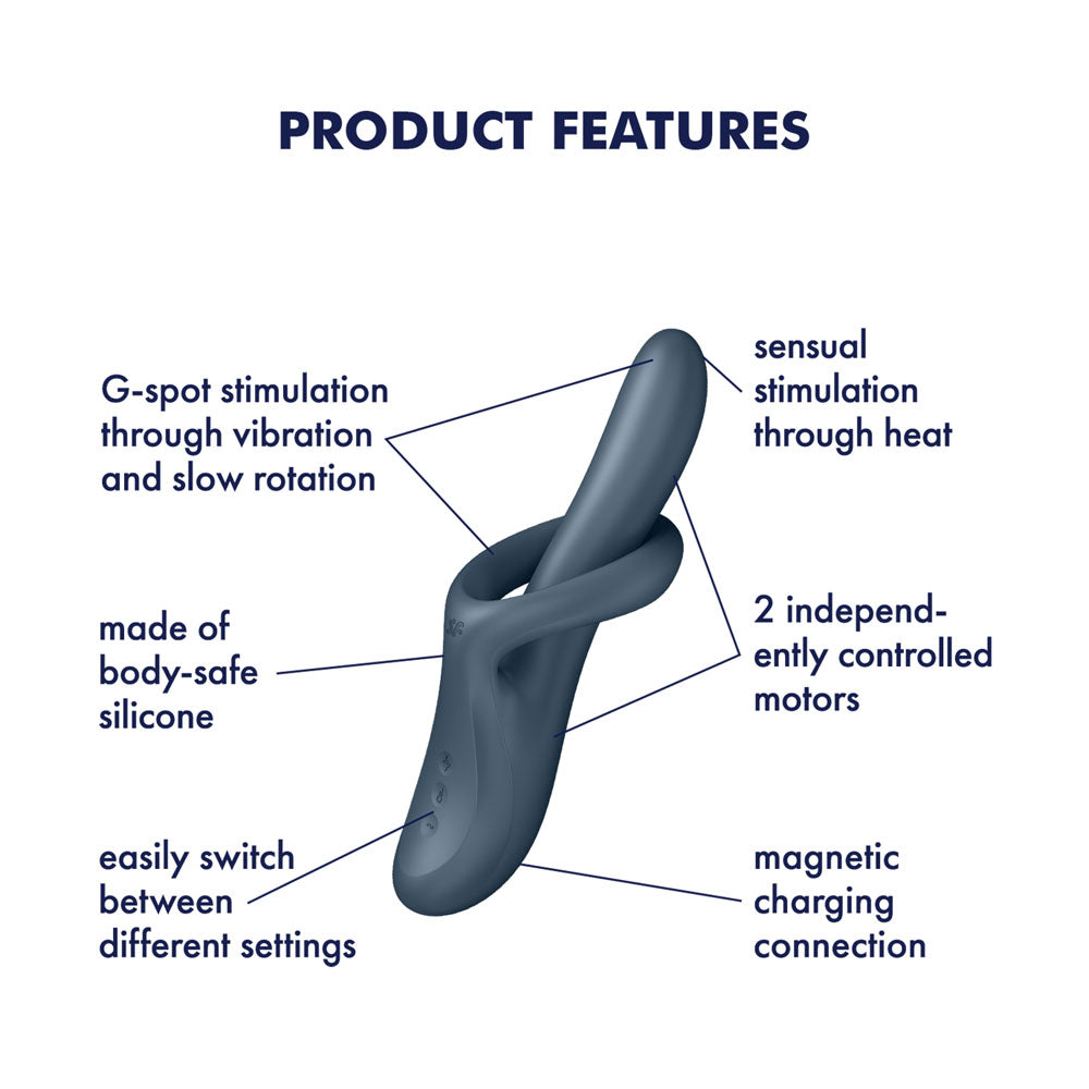 Satisfyer Heat Flex 4 Grey Heating Vibrator > Sex Toys For Ladies > G-Spot Vibrators - Tophatter Daily Deals