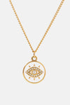 Cubic Zirconia Evil Eye Pendant Chunky Chain Necklace White One Size Necklaces - Tophatter Daily Deals