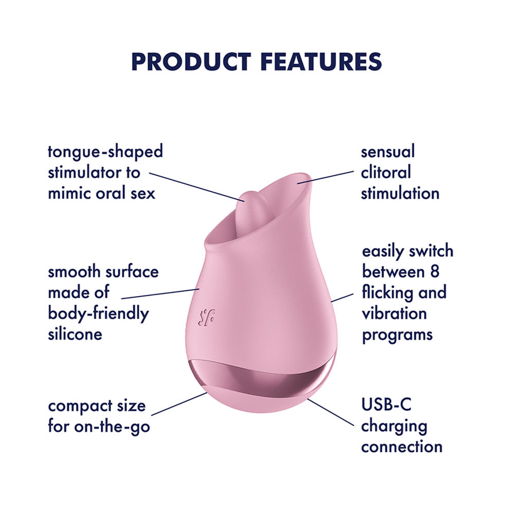Satisfyer Tongue Player – USB Rechargeable Flicking Silicone Oral Stimulator > Sex Toys For Ladies > Clitoral Vibrators and Stimulators - Tophatter Daily Deals