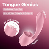 Satisfyer Tongue Genius – USB Rechargeable Flexible Silicone Clitoral and Insertable Vibrator > Sex Toys For Ladies > Clitoral Vibrators and Stimulators - Tophatter Daily Deals