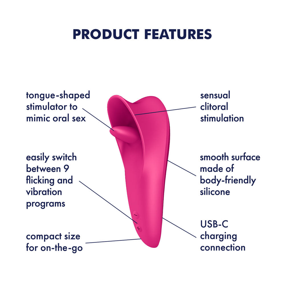 Satisfyer Tongue Master – USB Rechargeable 14.4 cm Clitoral Stimulator > Sex Toys For Ladies > Clitoral Vibrators and Stimulators - Tophatter Daily Deals