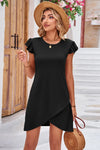 Ruffled Round Neck Cap Sleeve Dress Casual Dresses - Tophatter Daily Deals