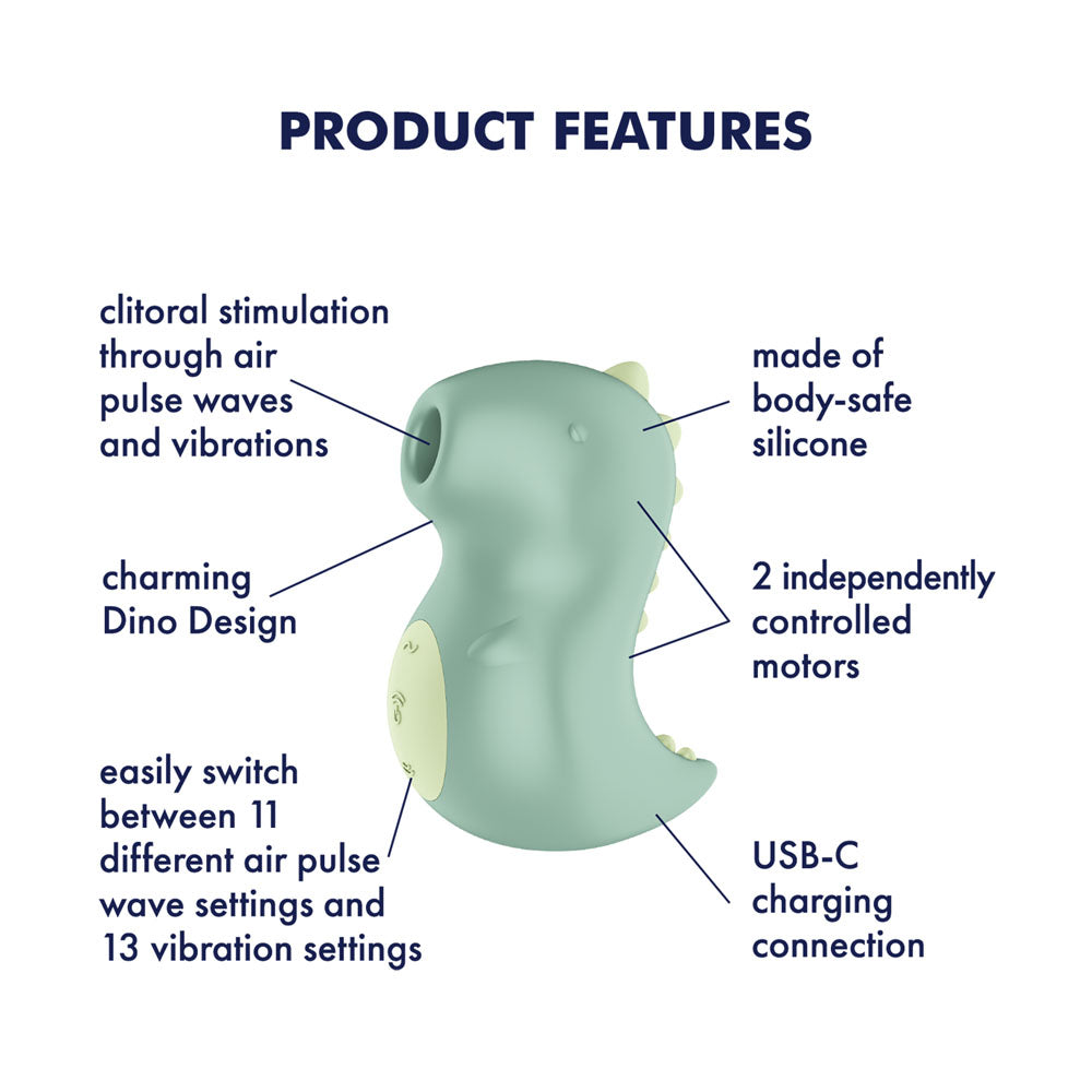 Satisfyer Din-Oooh (Green) – Pressure Wave Vibrator > Sex Toys For Ladies > Air Pulsation - Tophatter Daily Deals