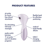 Satisfyer Wand-erful (Violet) – USB Rechargeable 15.8 cm Air Pulse Massage Wand > Sex Toys For Ladies > Air Pulsation - Tophatter Daily Deals