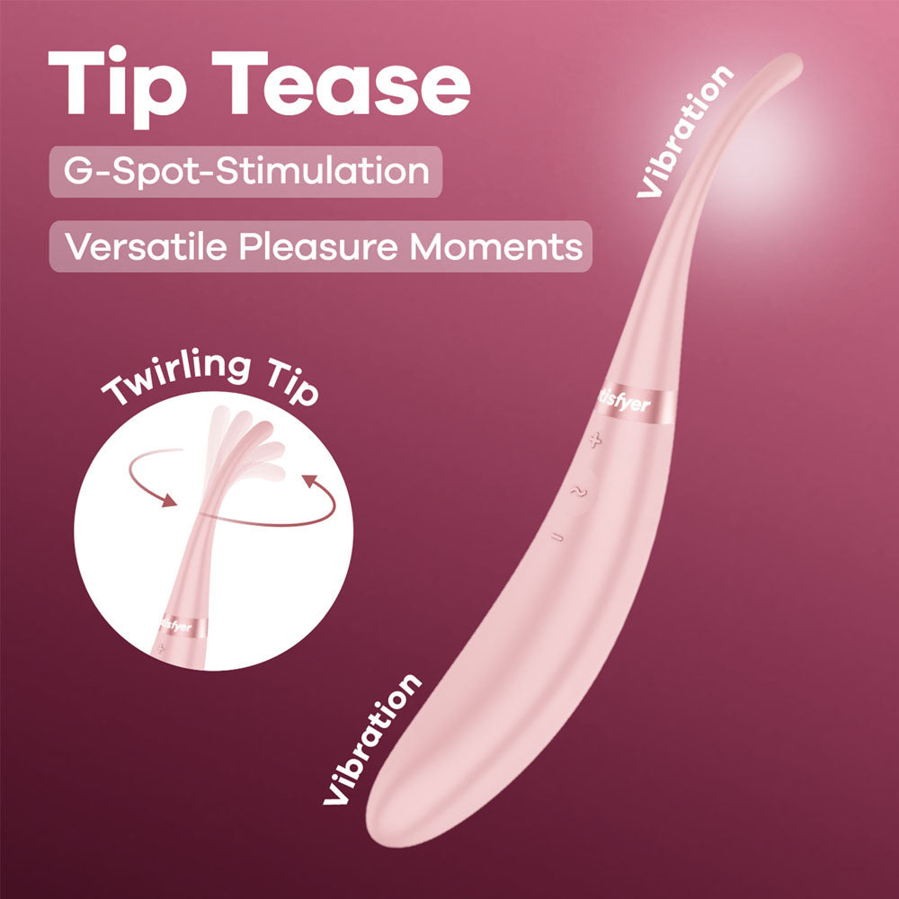 Satisfyer Tip Tease (Rose) – USB Rechargeable Rotating Vibrator with Twirling Tip > Vibrators > Standard Vibrators - Tophatter Daily Deals
