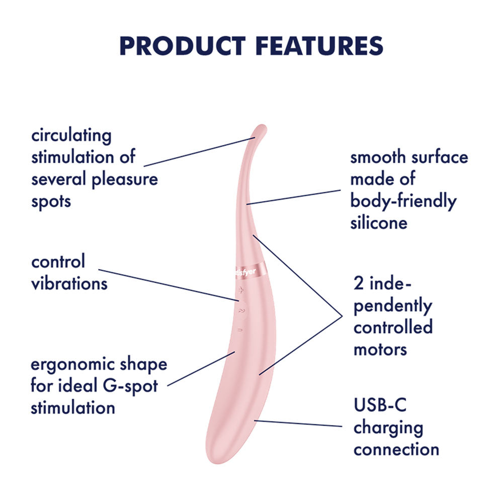 Satisfyer Tip Tease (Rose) – USB Rechargeable Rotating Vibrator with Twirling Tip > Vibrators > Standard Vibrators - Tophatter Daily Deals