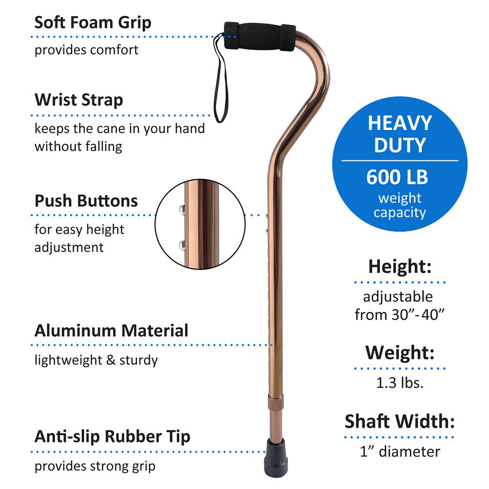 Super Heavy Duty Bronze - 600lb Capacity Aluminum Cane Extra Strong Walking Canes - Tophatter Daily Deals