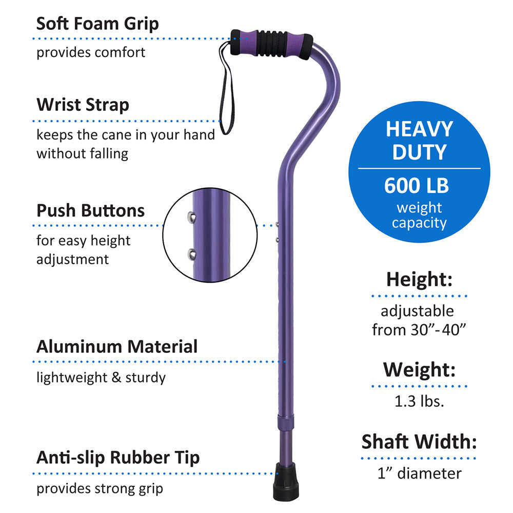 Super Heavy Duty Aluminum Cane: Purple, 600lb Capacity Extra Strong Walking Canes - Tophatter Daily Deals