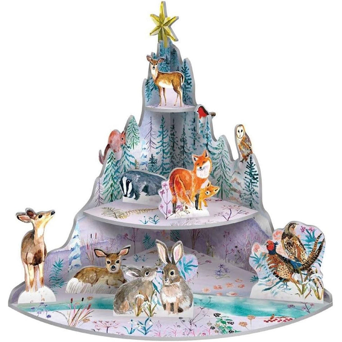 Wild Winter's Song Pop & Slot 3D Decoration | Build Your Own Woodland Diorama Ornament - Tophatter Daily Deals