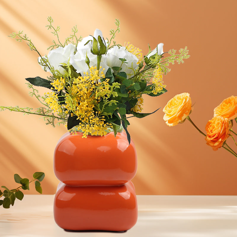 1pc Spring New Year New Chinese Persimmon Vase Flower Arrangement Pen Holder Ceramic Sculpture Means Everything Is Satisfactory 4 - Tophatter Daily Deals