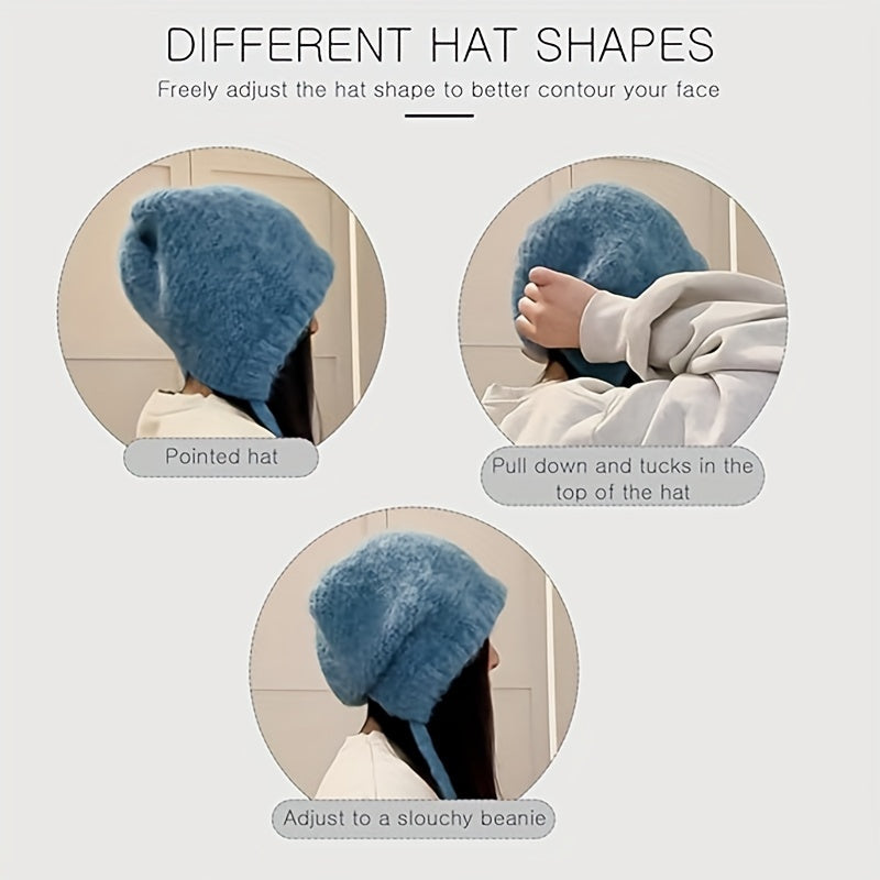 Winter Knit Earflap Hat that Converts to a Crossbody Bag Hat - Tophatter Daily Deals