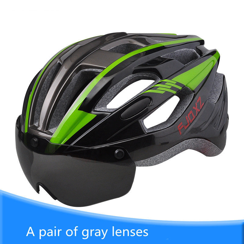 Bicycle Helmet Male Mountain Bike Road Wheel Sliding Balance Bike Breathable Riding Equipment Black green gray One Size 0 - Tophatter Daily Deals
