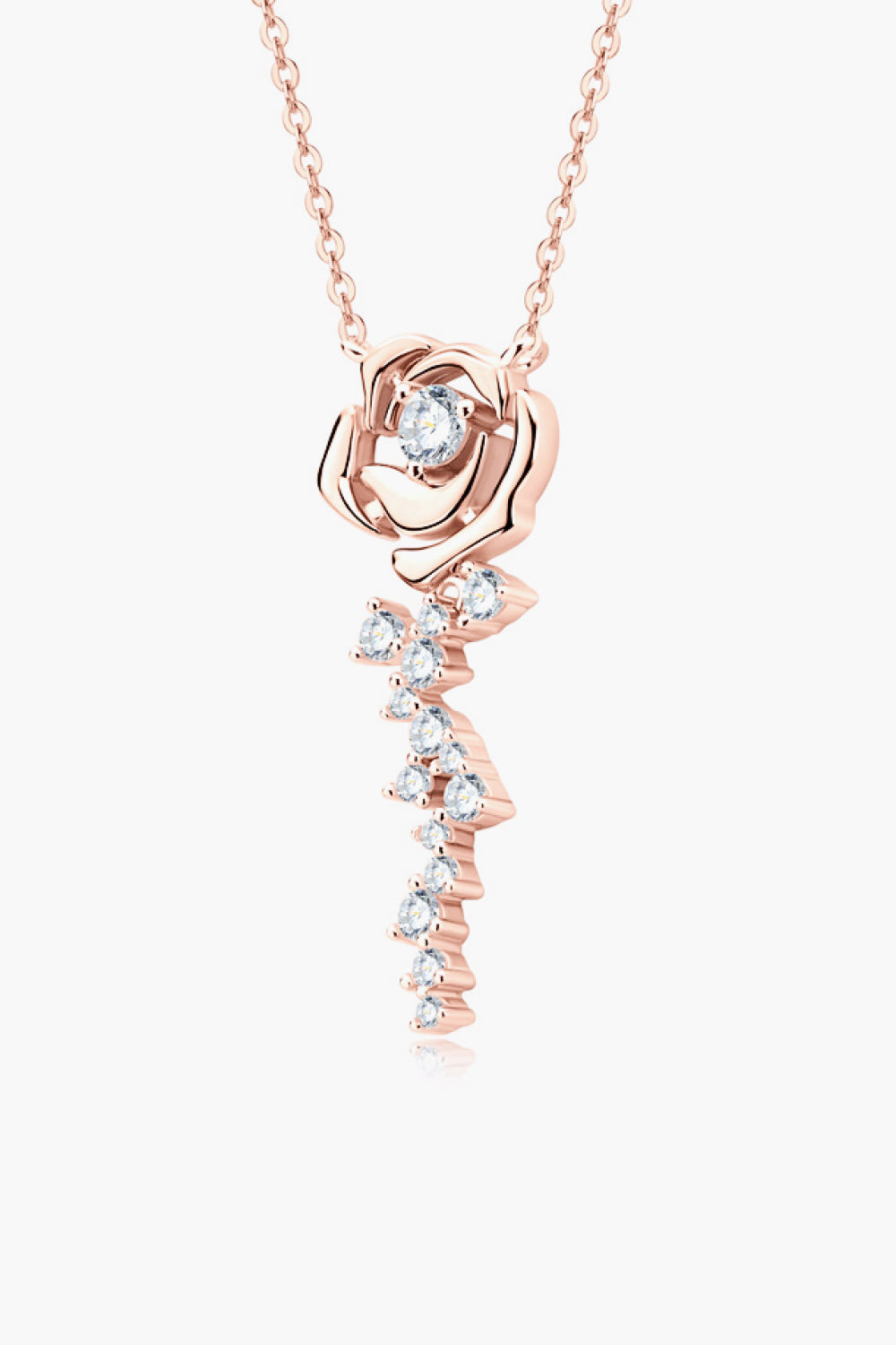 925 Sterling Silver 18K Rose Gold-Plated Pendant Necklace Necklaces - Tophatter Daily Deals