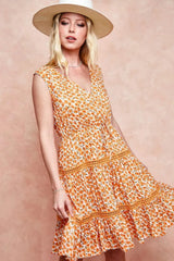 BiBi Floral V-Neck Sleeveless Dress Floral Casual Dresses - Tophatter Daily Deals