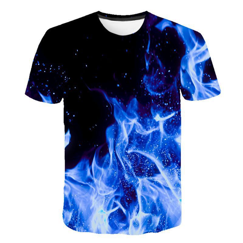 3D Digital Printing Burning Flame 3DT Shirt 0 - Tophatter Daily Deals